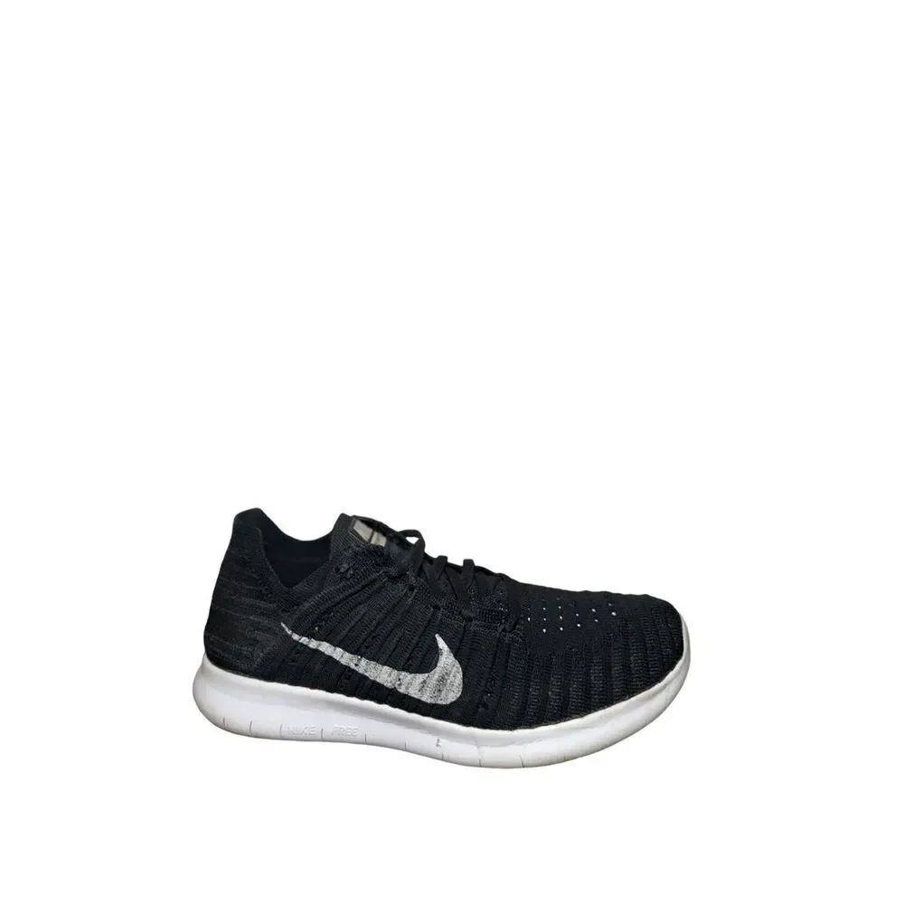 Women’s Nike Black Knit Running Shoe with White Swoosh size 7.5